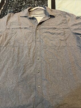GAME GUARD OUTDOORS Men's Casual Button-Down Shirt - Heathered Blue